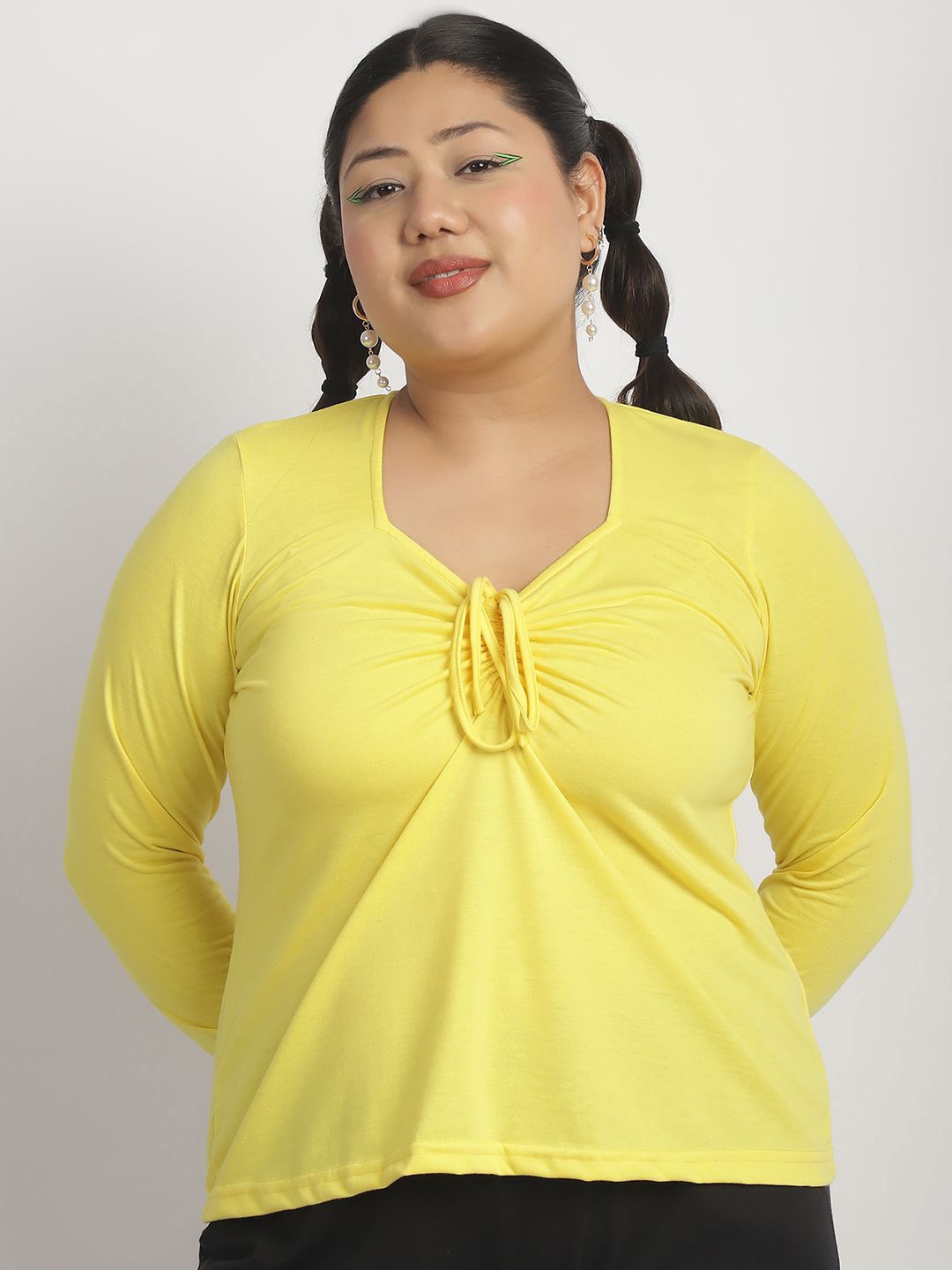 

thkgrlz Tie-Up Neck Top, Yellow