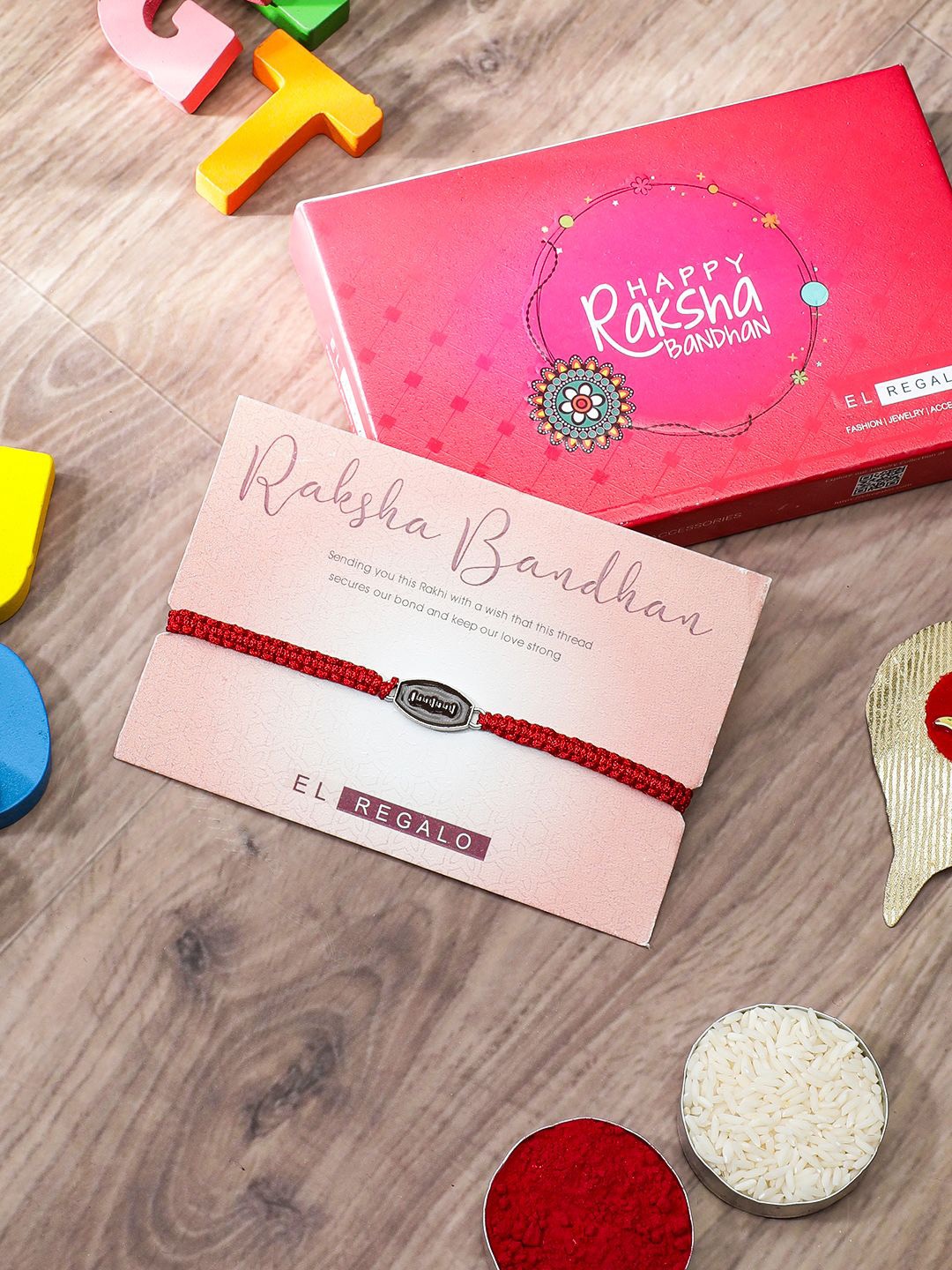 

EL REGALO Boys Thread Rakhi, Red