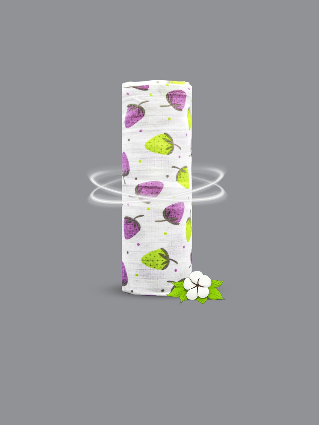 

Born Babies Printed Anti- Slip Cotton Baby Swaddle Wrapper, Purple