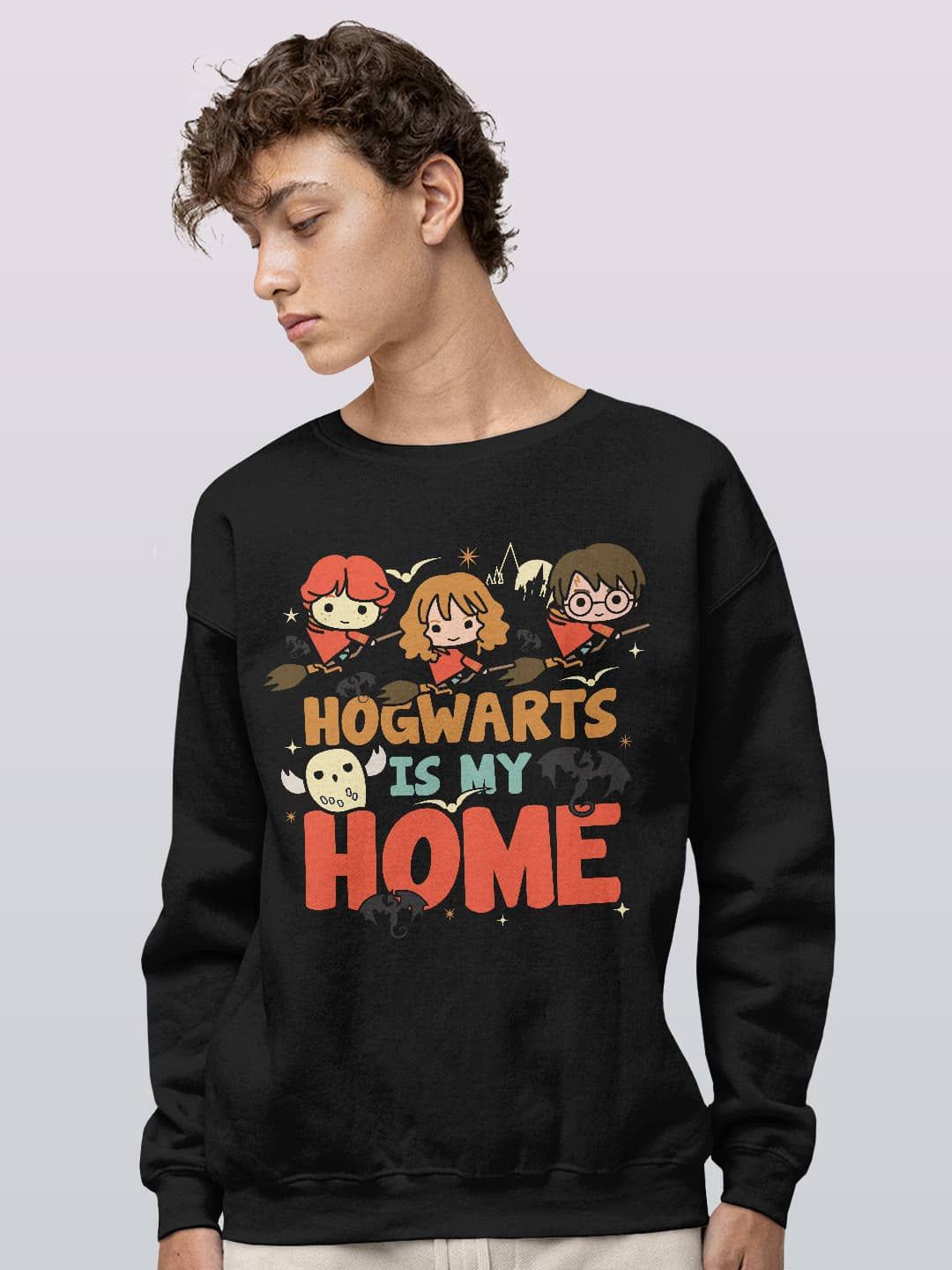 

macmerise Men Printed Sweatshirt, Black
