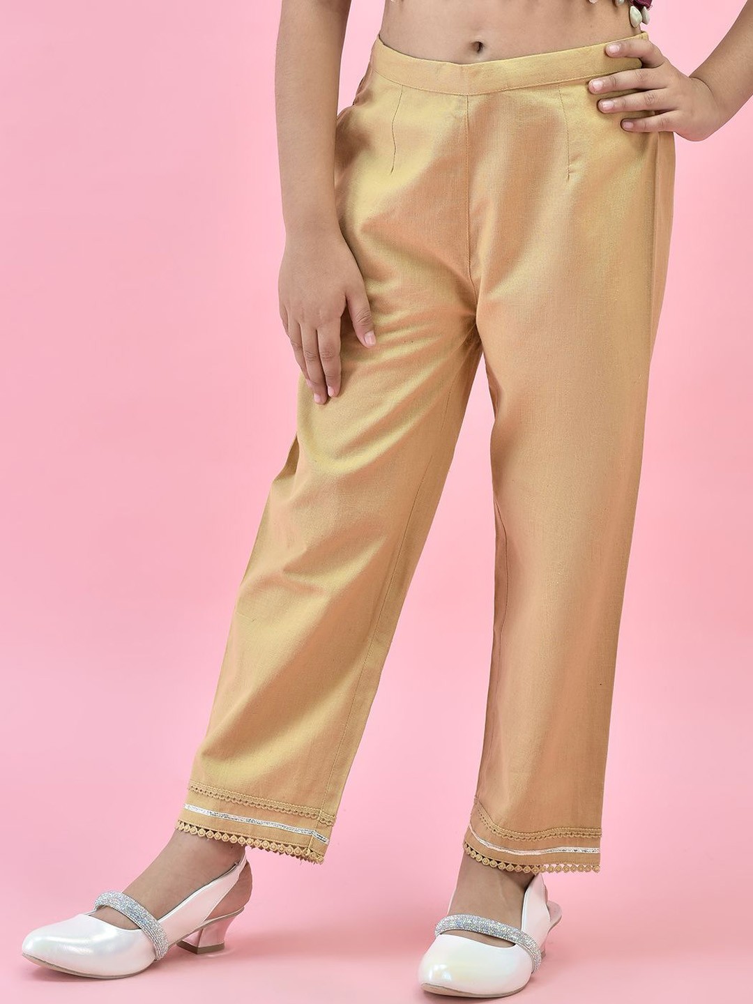 

Juniper Girls Relaxed Straight Trousers, Gold