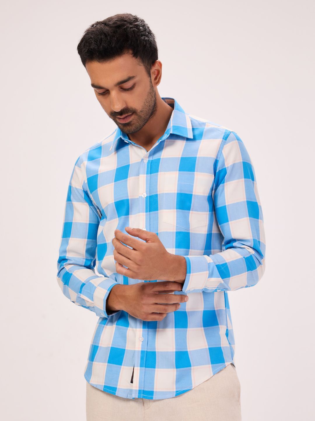 

Bombay High Men Comfort Gingham Checks Opaque Checked Formal Shirt, Multi