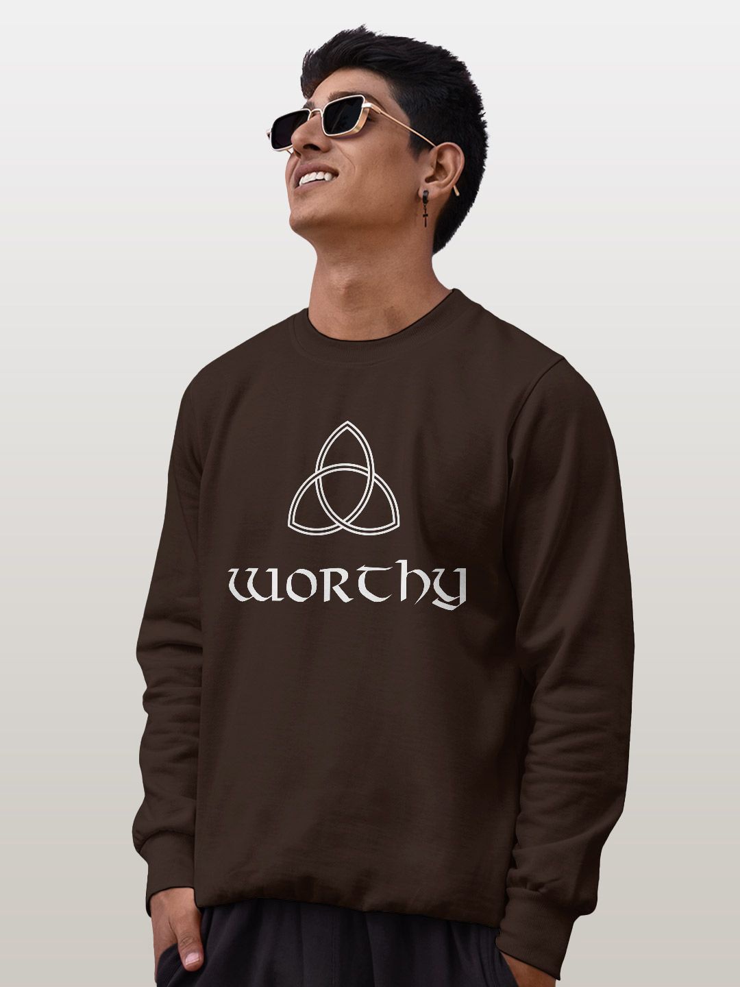 

macmerise Men Printed Sweatshirt, Brown
