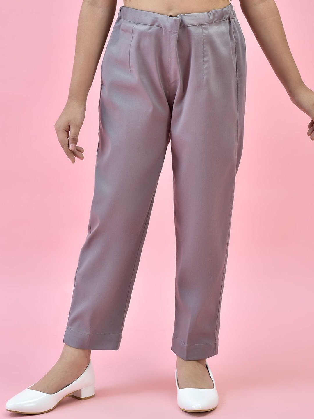 

Juniper Girls Relaxed Mid-Rise Trousers, Grey