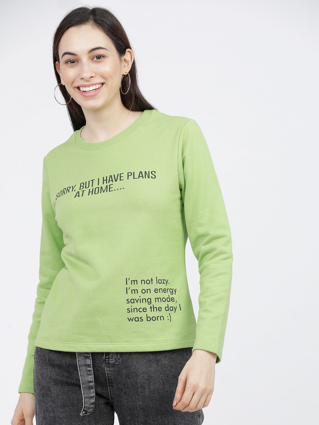 

Tokyo Talkies Women Printed Sweatshirt, Green