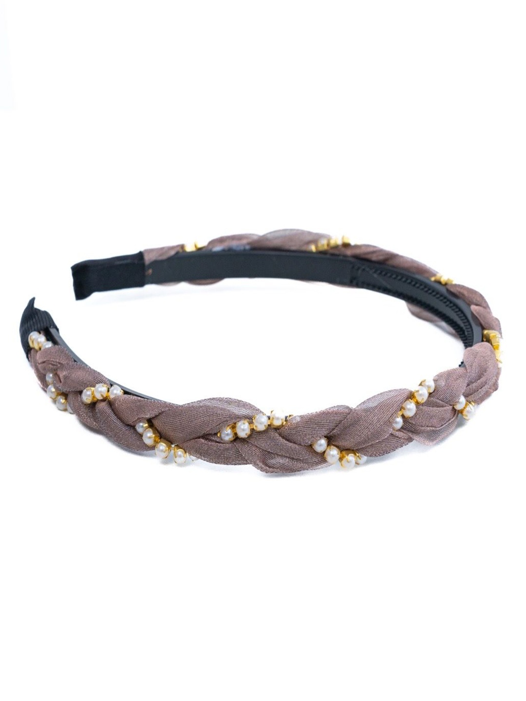 

One Friday Girls Beaded Gold Chain Hairband, Grey