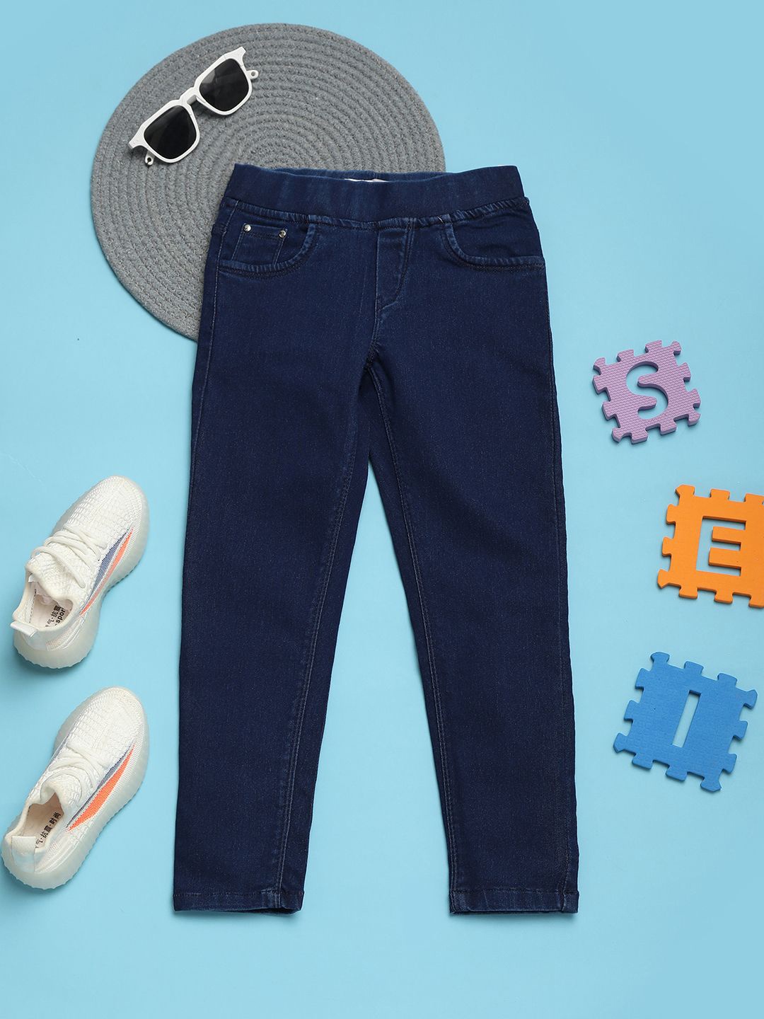 

V-Mart Girls Regular Fit Denim Jeggings, Blue