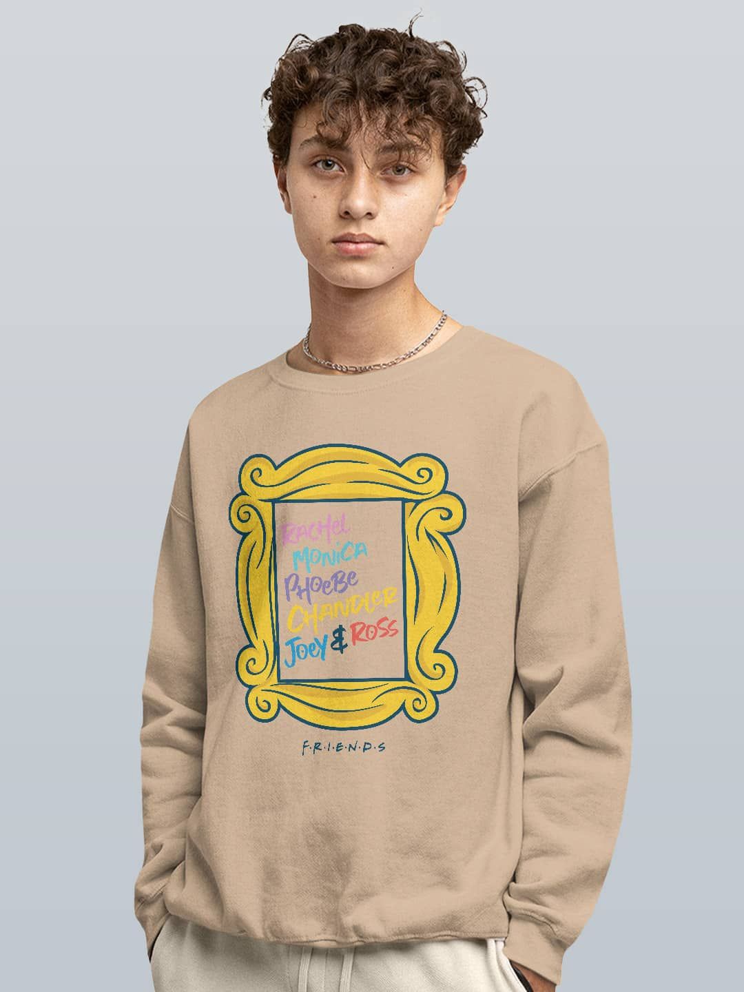 

macmerise Men Printed Sweatshirt, Beige
