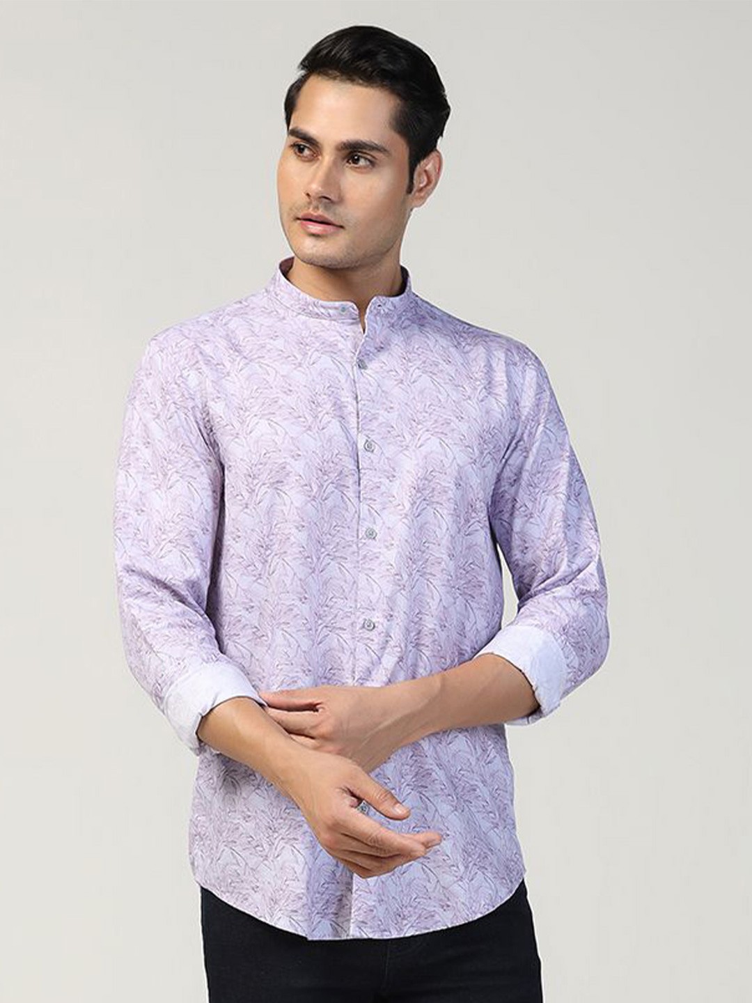 

Blackberrys Men Slim Fit Opaque Printed Casual Shirt, Grey