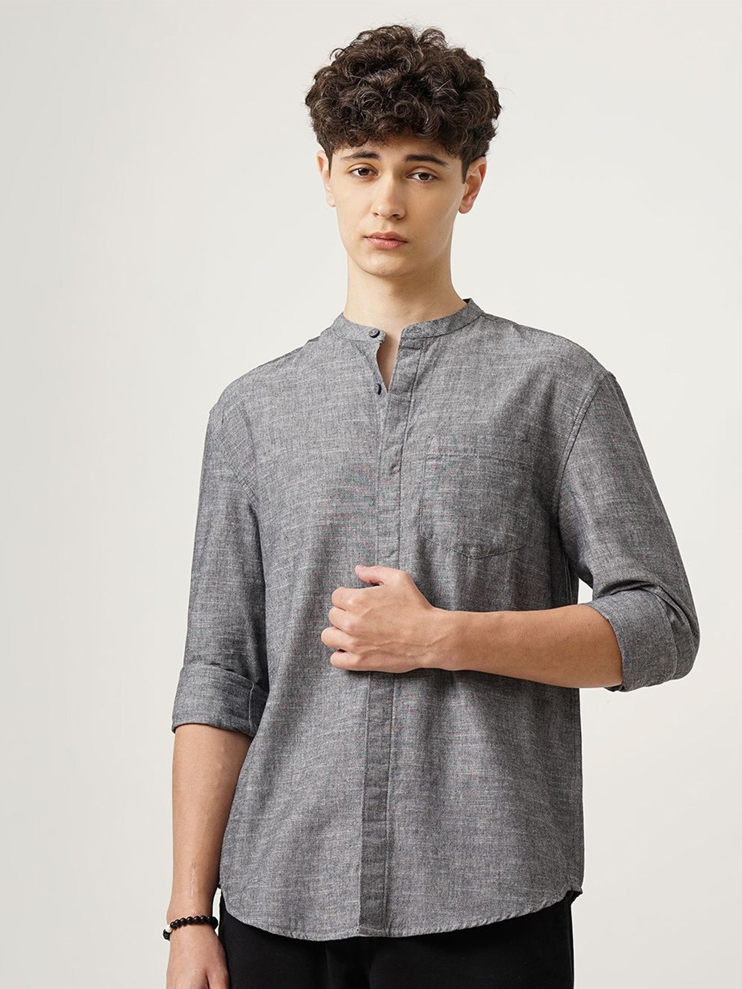 

British Club Men Standard Opaque Casual Shirt, Black