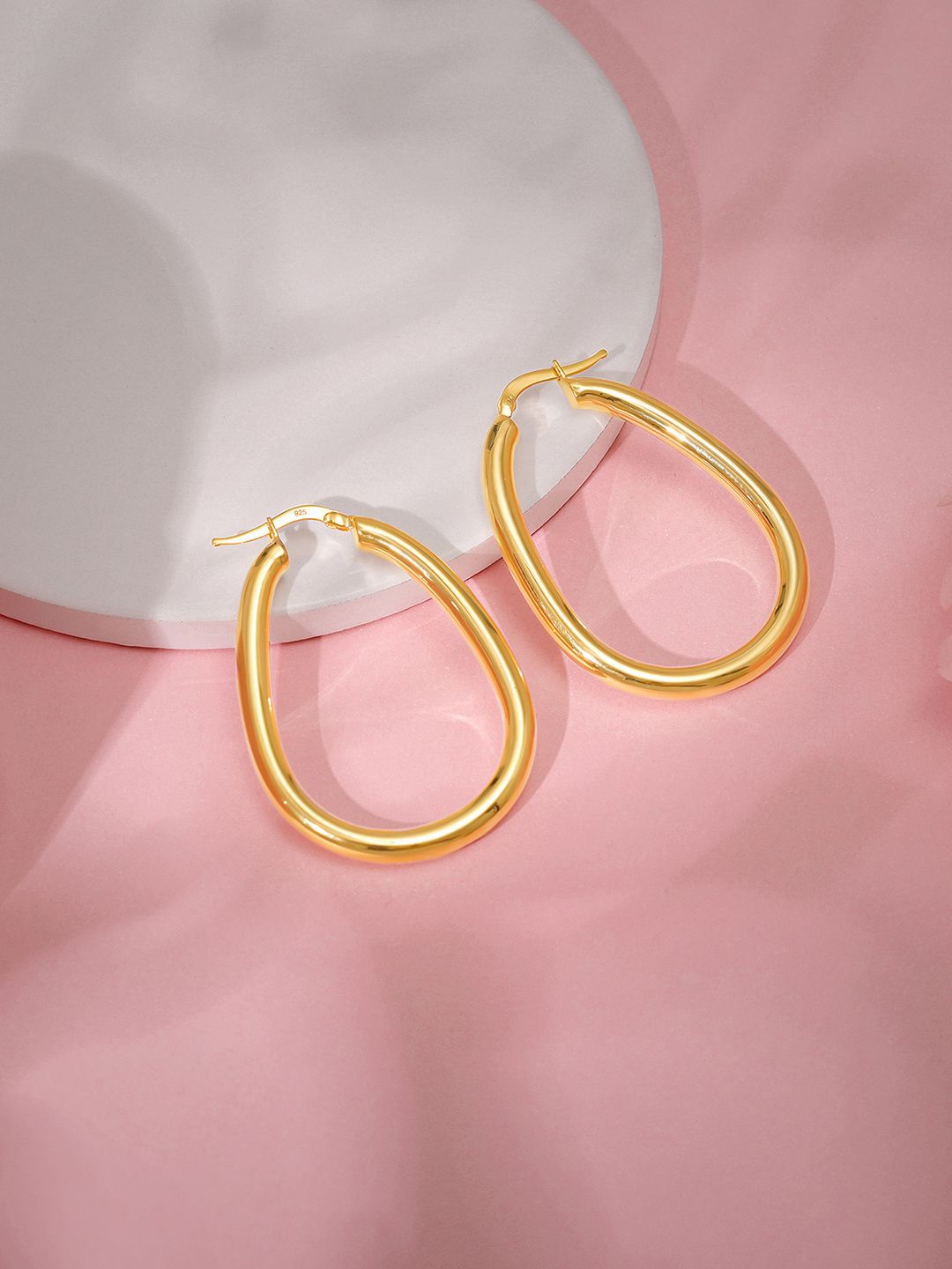 

GIVA 925 Silver Gold-Plated Contemporary Hoop Earrings