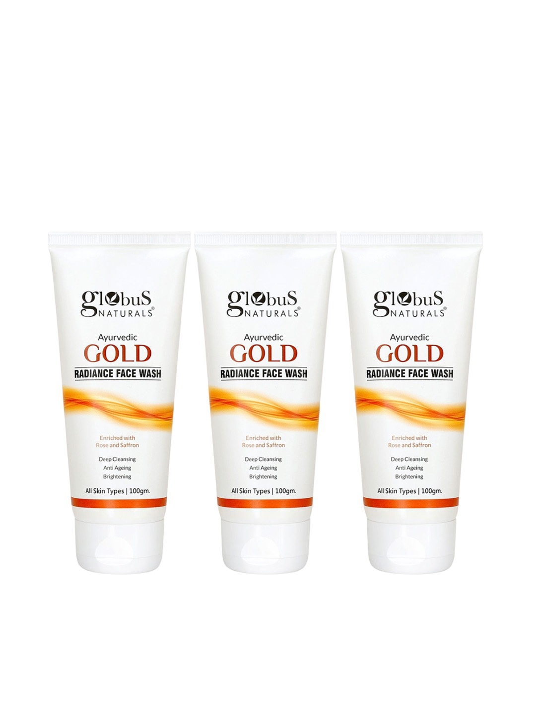 

Globus naturals Gold Set Of 3 Radiance Face Wash - 100g Each, White