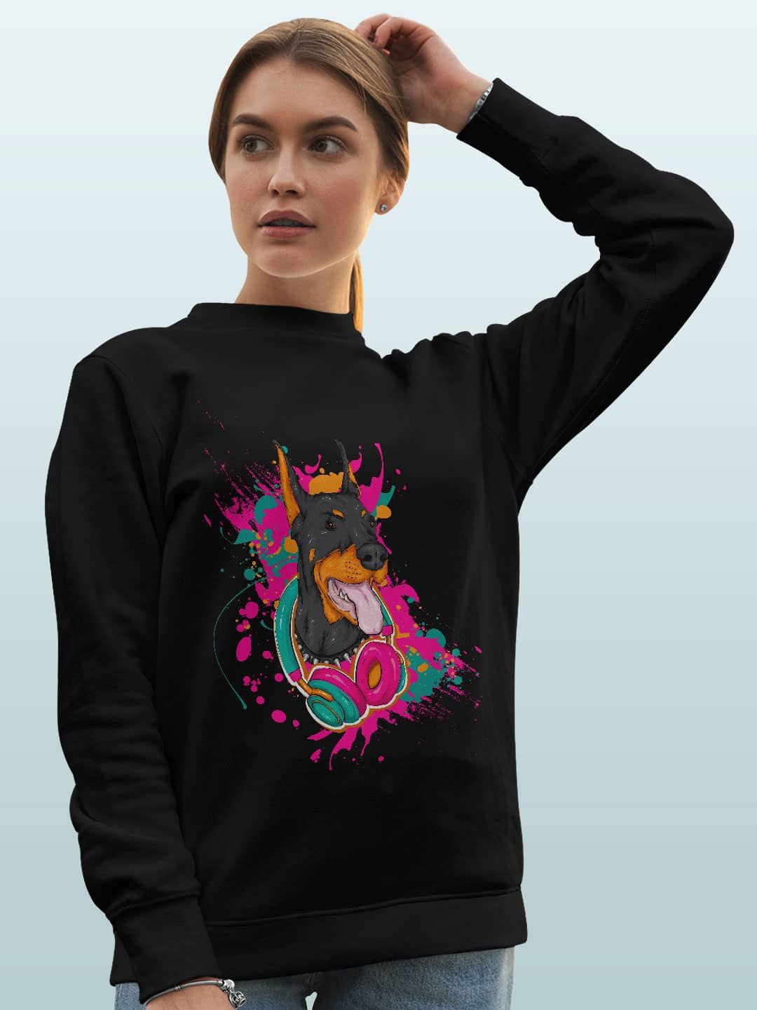 

macmerise Men Printed Sweatshirt, Black