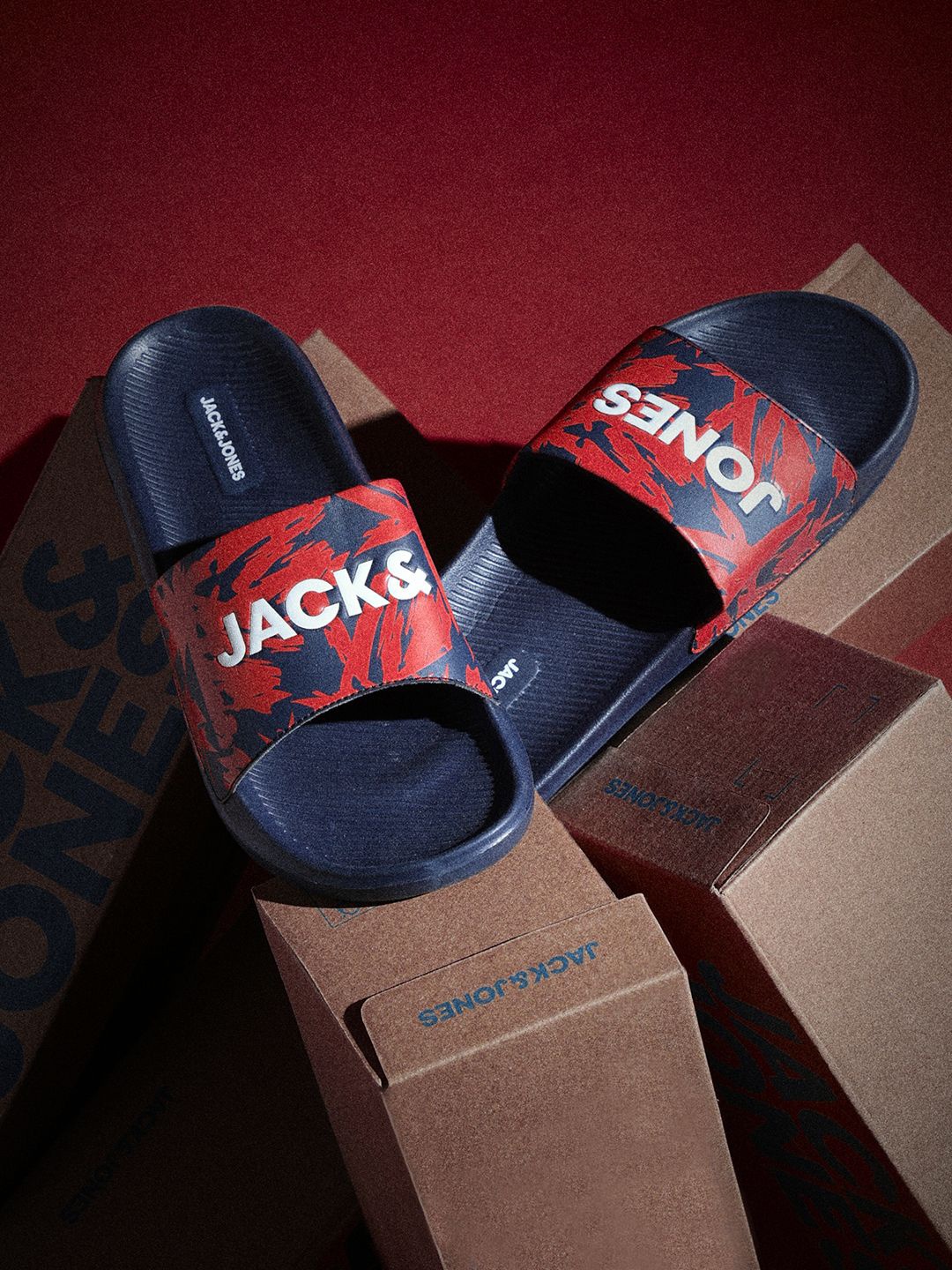 

Jack & Jones Men Printed Sliders, Blue