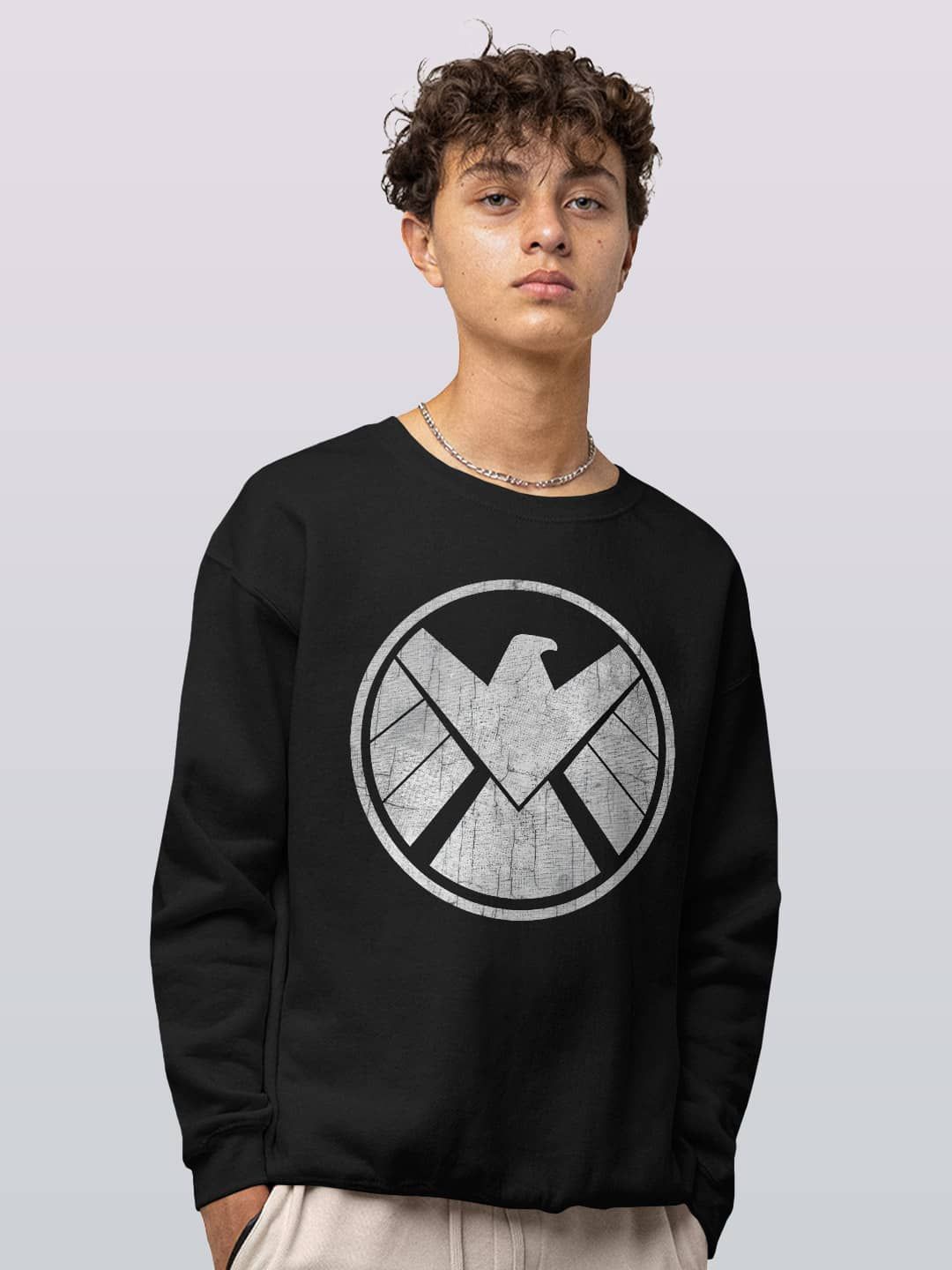 

macmerise Men Printed Sweatshirt, Black