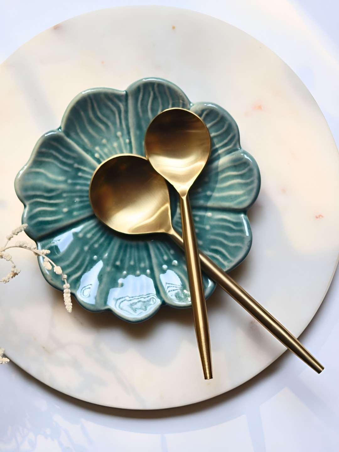 

WEAVING HOMES Brown 2 Pieces Stainless Steel Tea & Dinner Spoons
