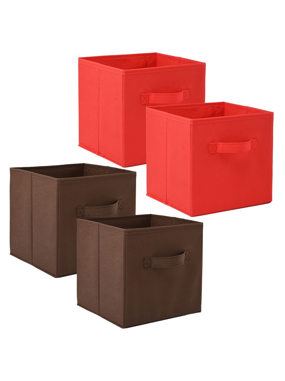 

Kuber Industries Red & Brown 4 Pieces Drawer Organiser