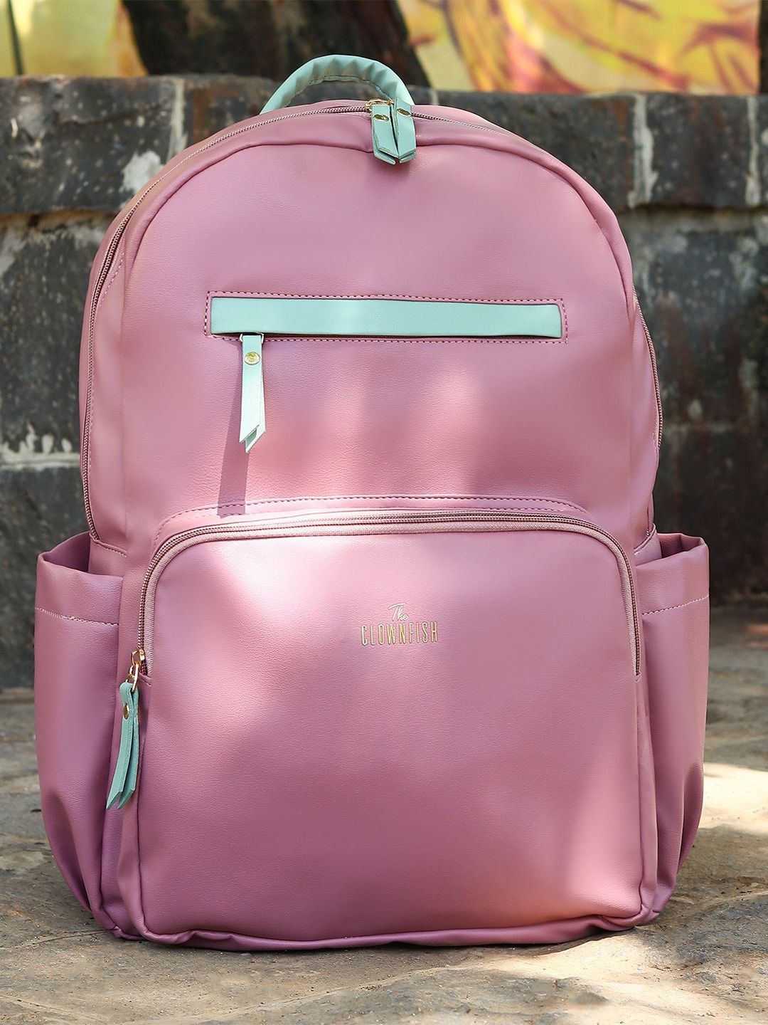 

THE CLOWNFISH Stellar Unisex Brand Logo Backpack, Pink