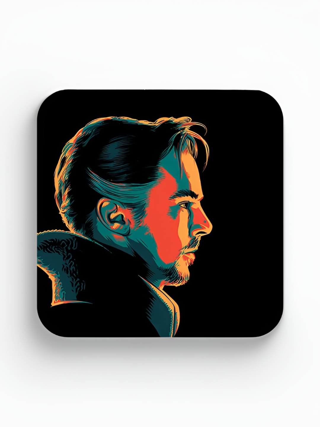

macmerise Black & Blue Printed Wooden Square Coaster