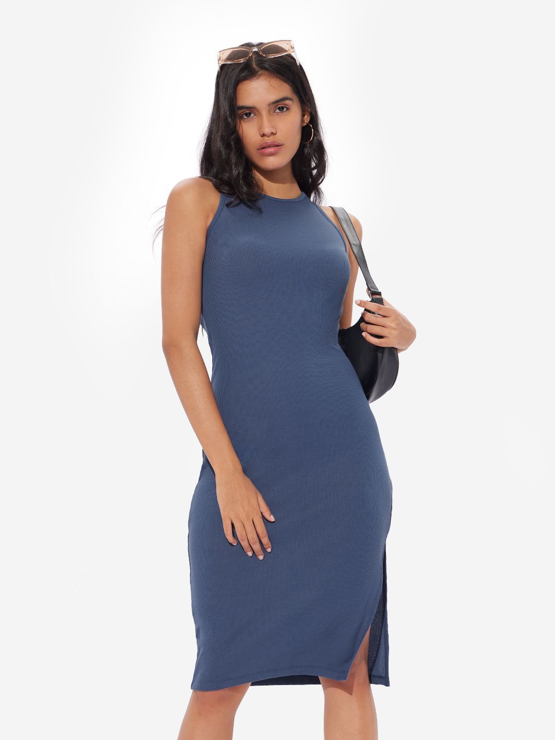 

The Souled Store Sleeveless Bodycon Dress, Blue