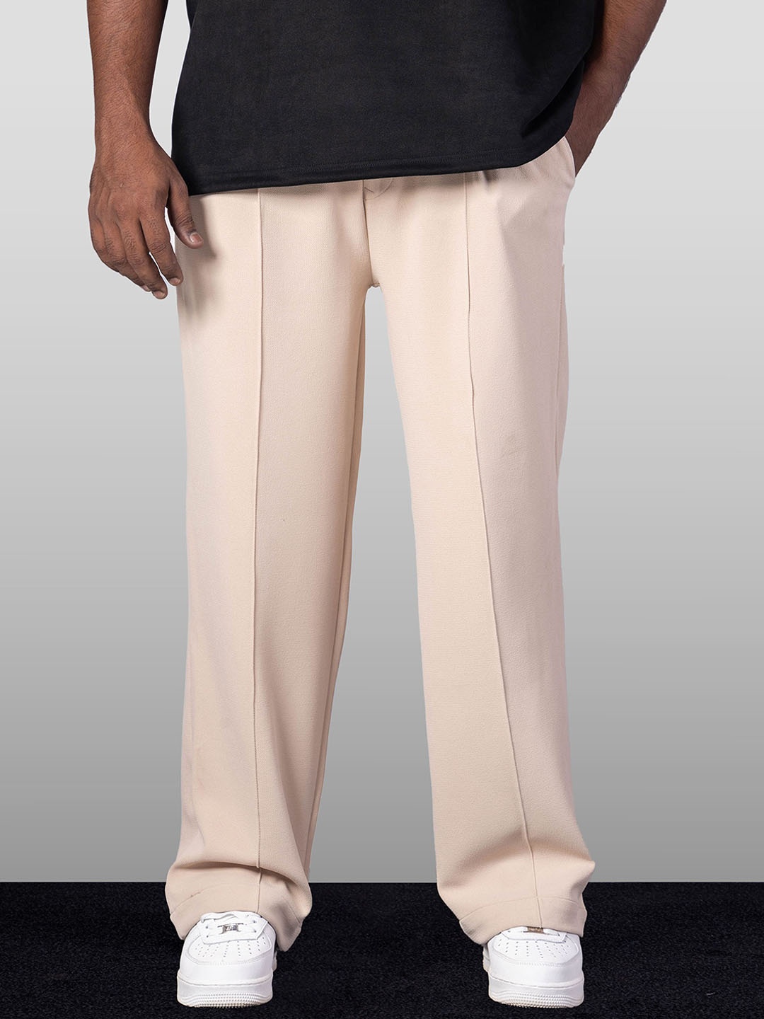 

HOP HEAD Unisex Relaxed Straight Leg Straight Fit Trousers, Cream