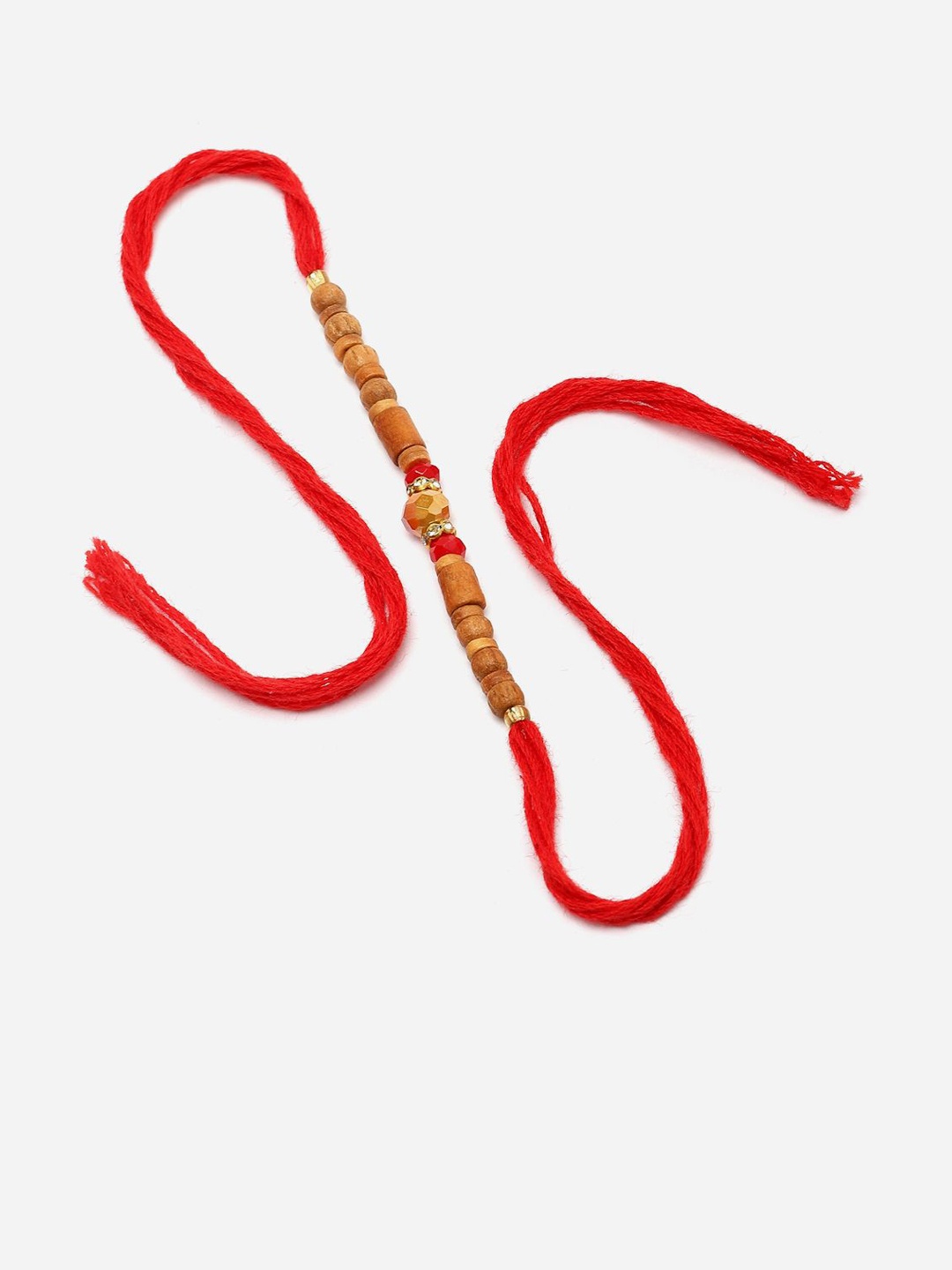 

Anouk Red Stone Studded & Beaded Thread Rakhi