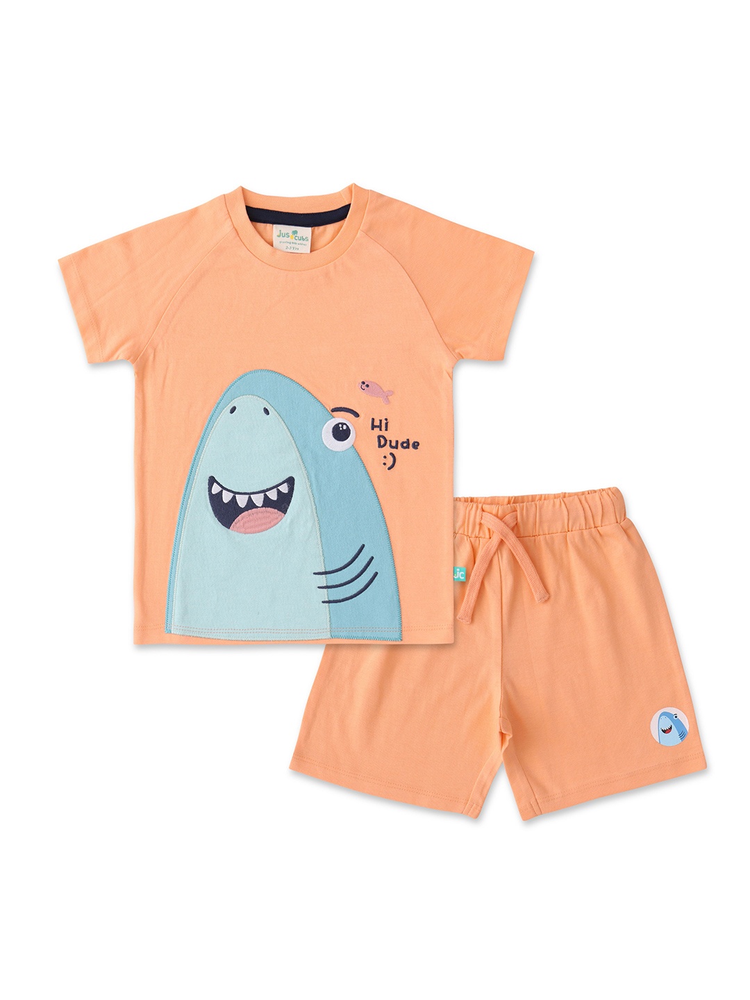 

JusCubs Boys Graphic Printed Pure Cotton T-shirt With Shorts, Pink
