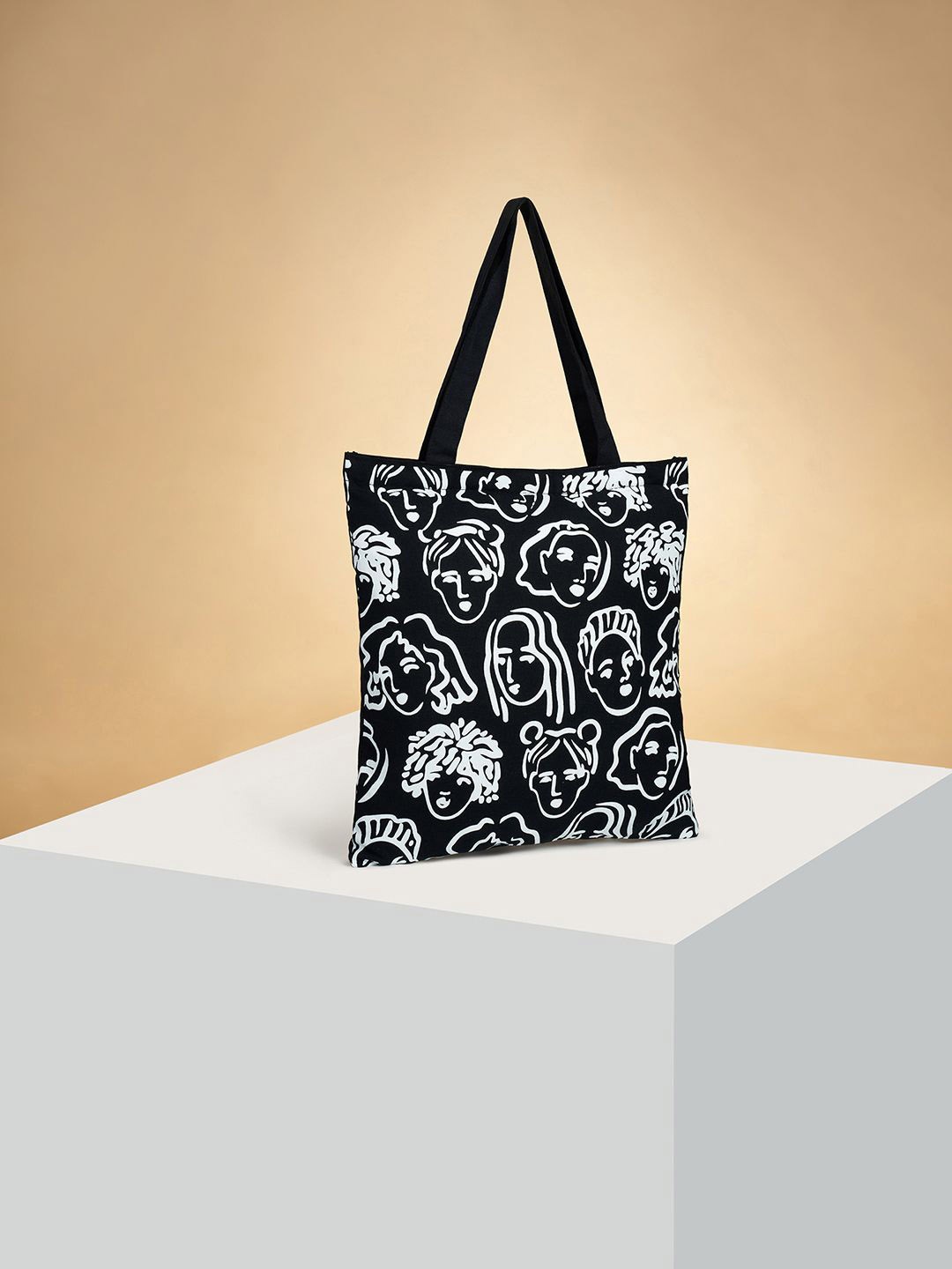 

Forever Glam by Pantaloons Printed Shopper Hobo Bag, Black