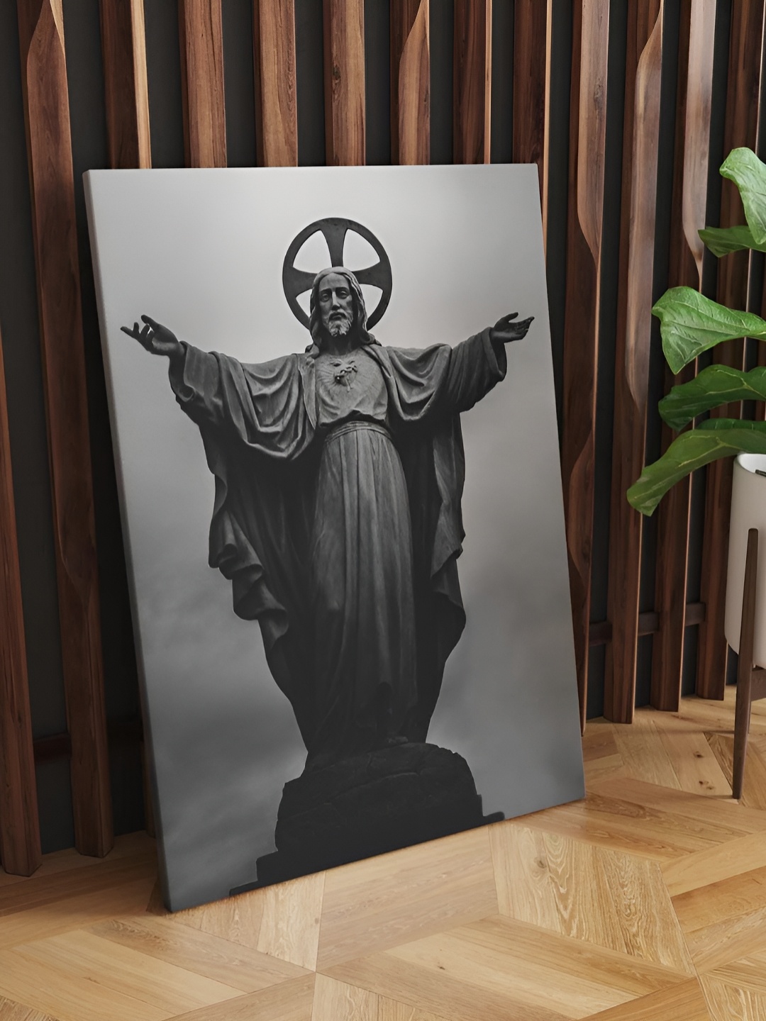 

CLAWCRAFTS Grey Wooden Religious Wall Paintings