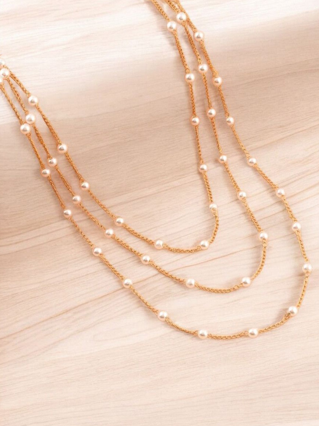 

fabula Pearl Beaded Layered Necklace, Gold