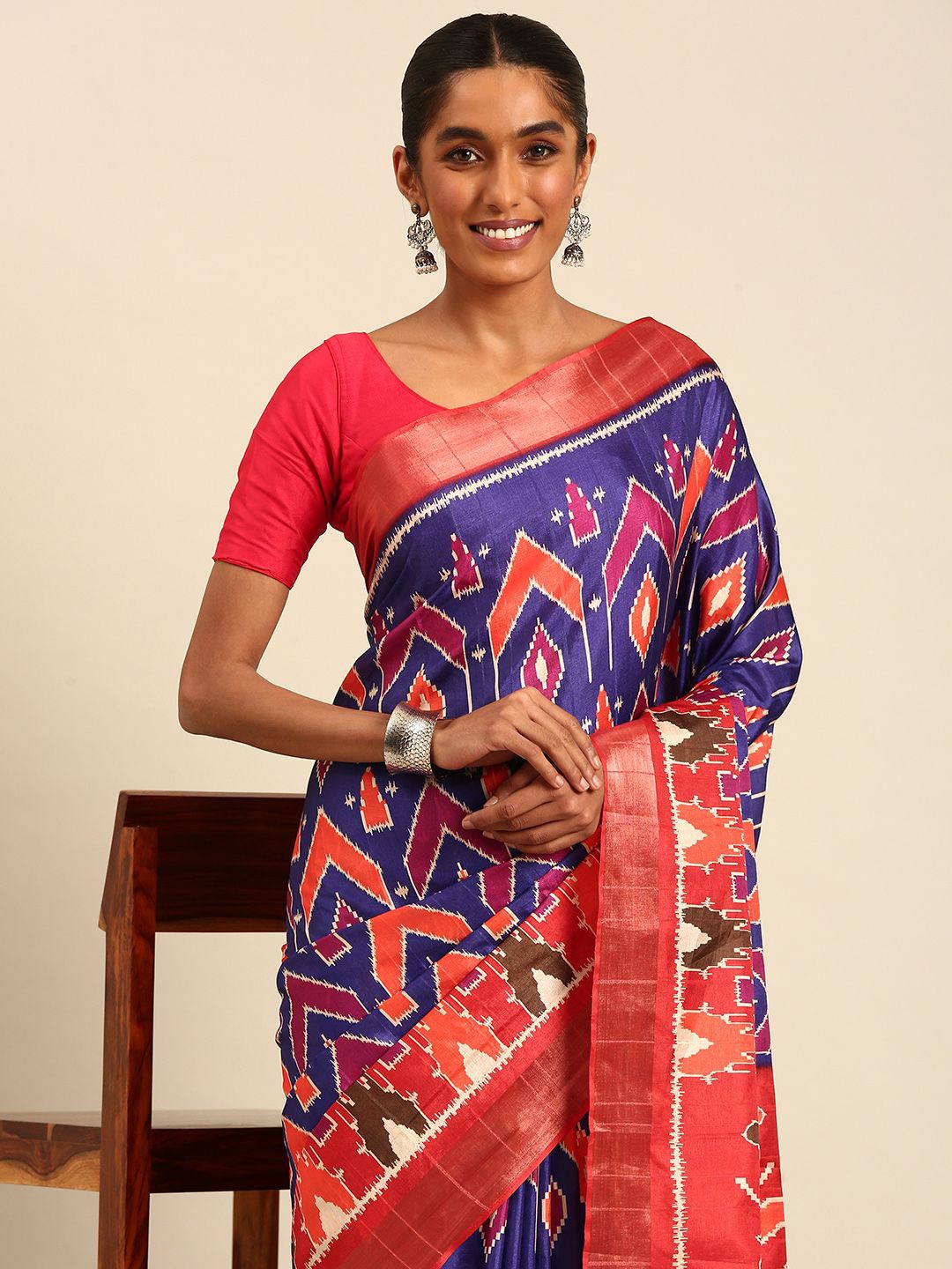 

Exclusiva Woven Design Digital Print Zari Saree, Purple