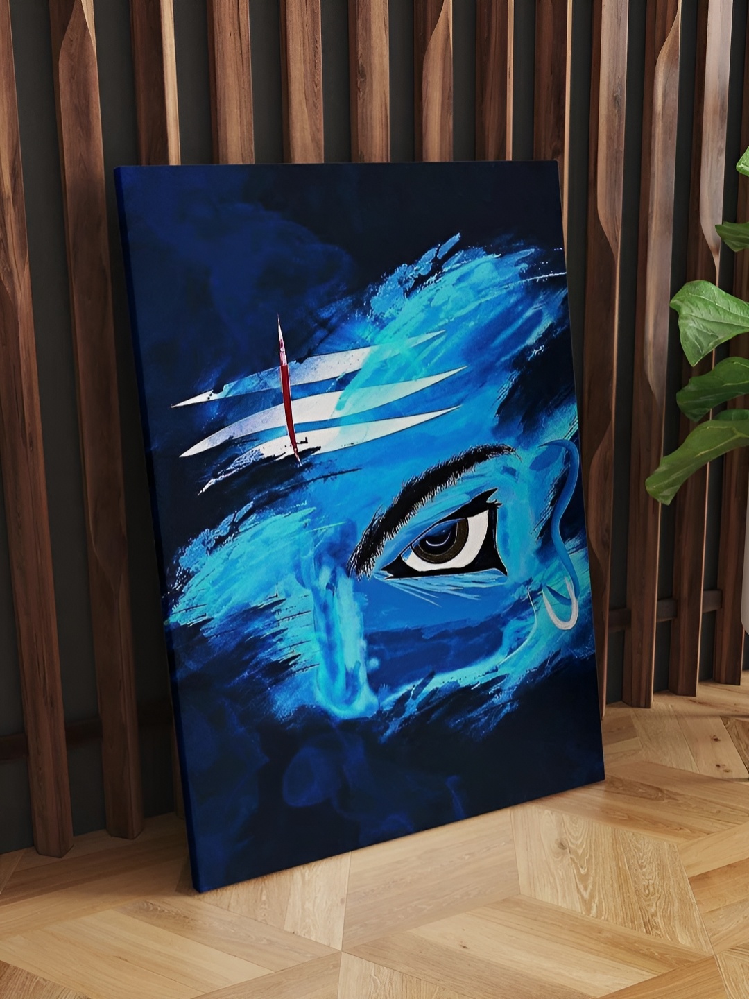 

CLAWCRAFTS Blue & Black Wooden Religious Wall Paintings