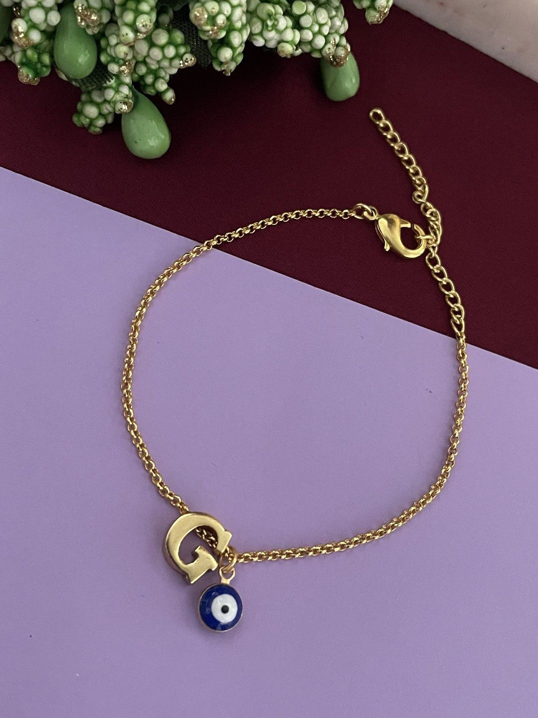 

Digital Dress Room G Initial Evil Eye Wraparound Rakhi, Gold