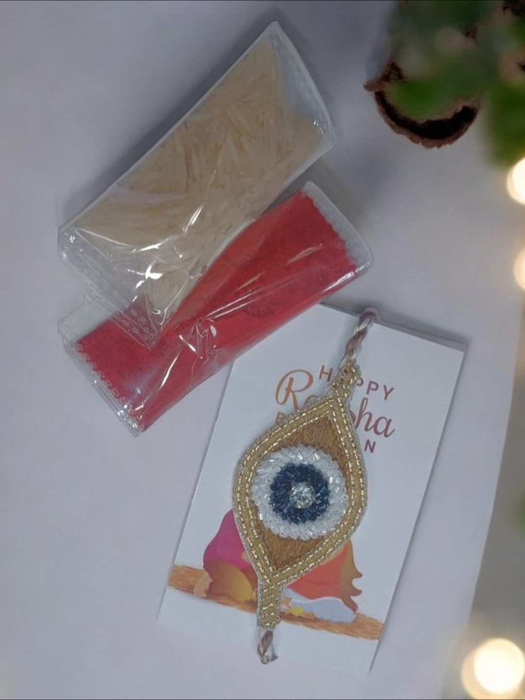 

PRIAANSHA CREATIONS Thread Rakhi, Yellow