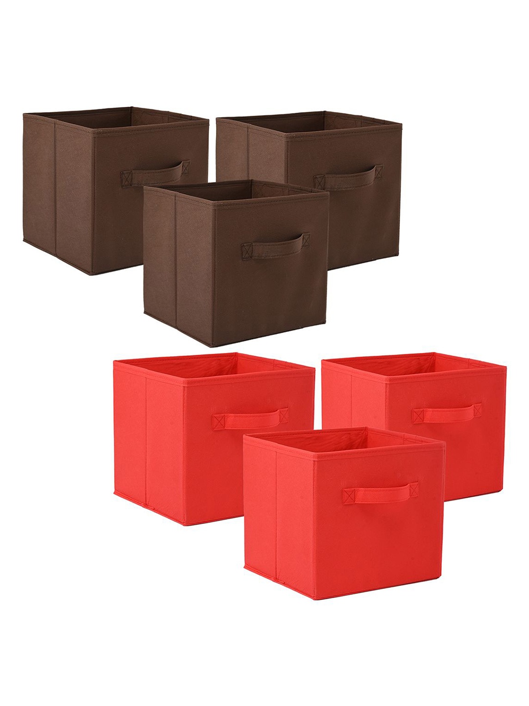 

Kuber Industries Red & Brown 6 Pieces Drawer Organisers