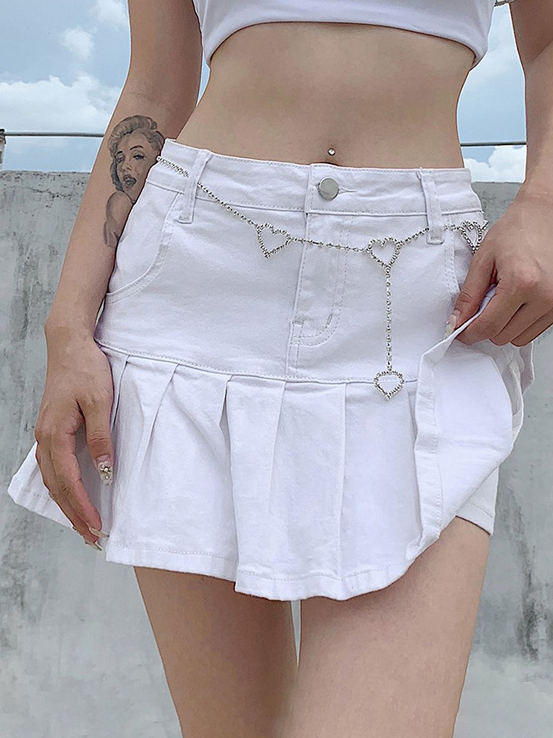 

StyleCast Women Denim Skirts, White