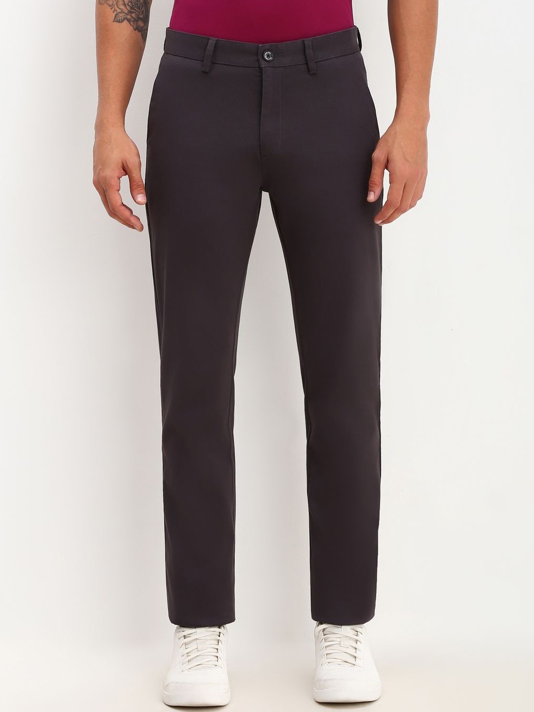 

Allen Solly Men Regular Fit Mid Rise Trousers, Brown
