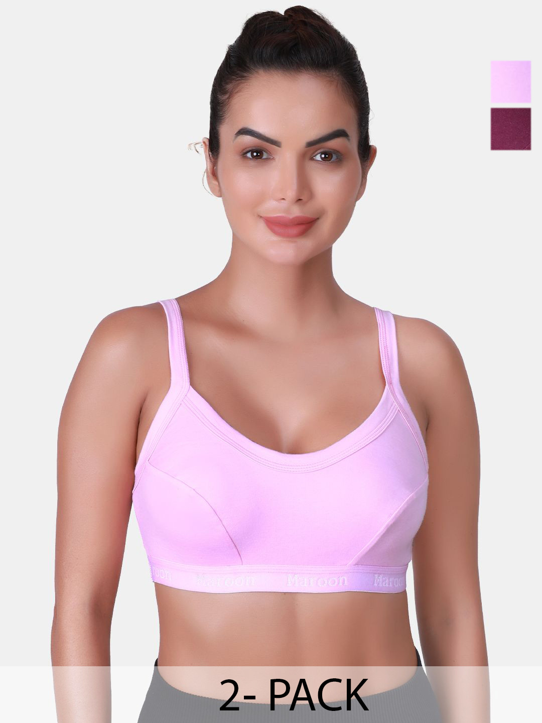 

SKDREAMS Pack of 2 Non Padded Full Coverage Bra, Purple
