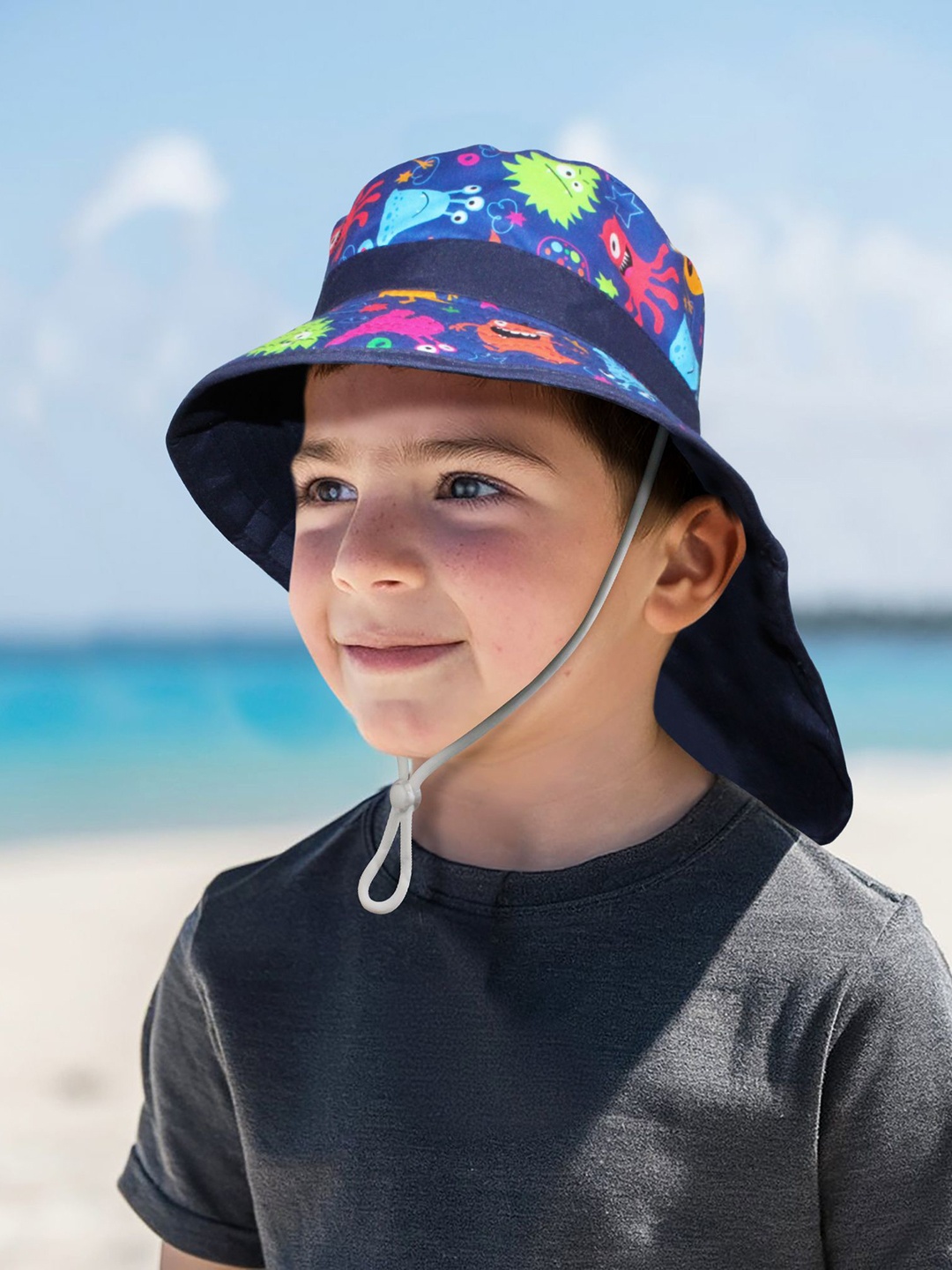 

JENNA Kids Printed Bucket Hat, Blue