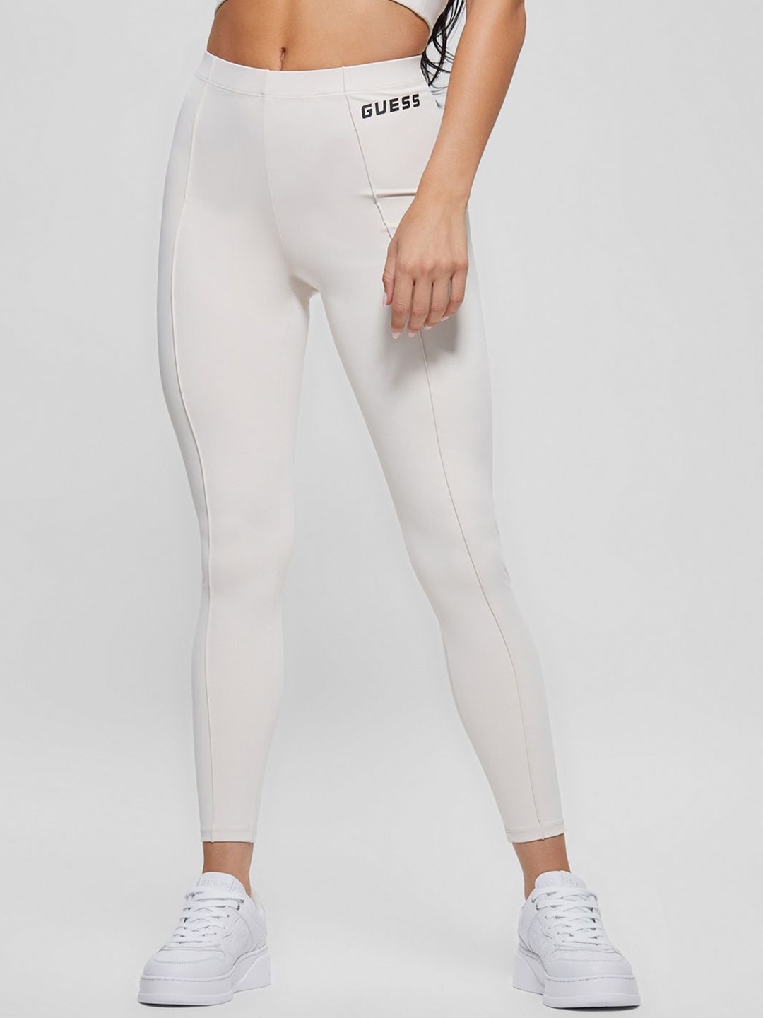 

Guess Women Solid High-Rise Ankle Length Leggings, White