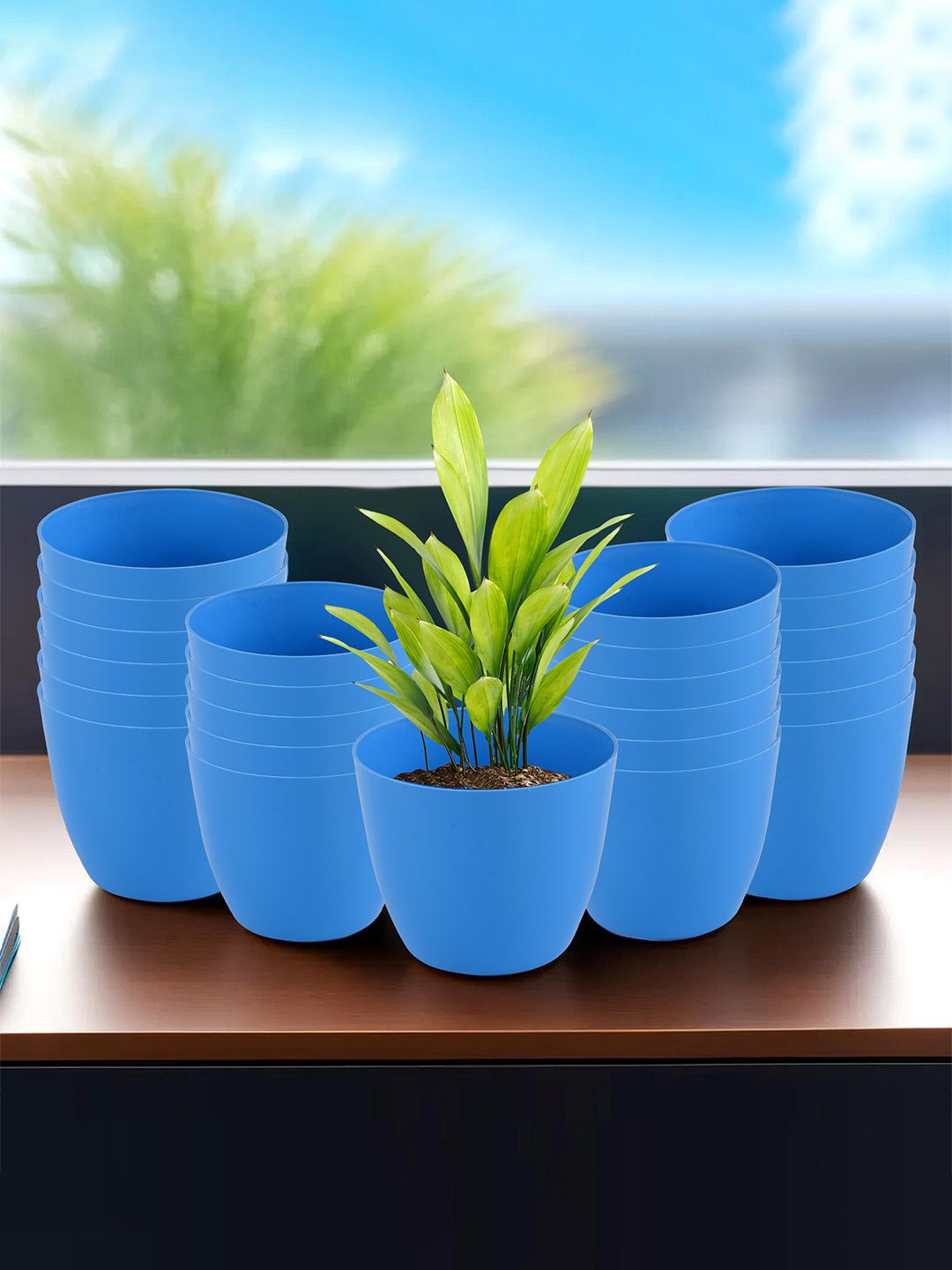 

Kuber Industries Blue 24 Pieces UV Protected Planters