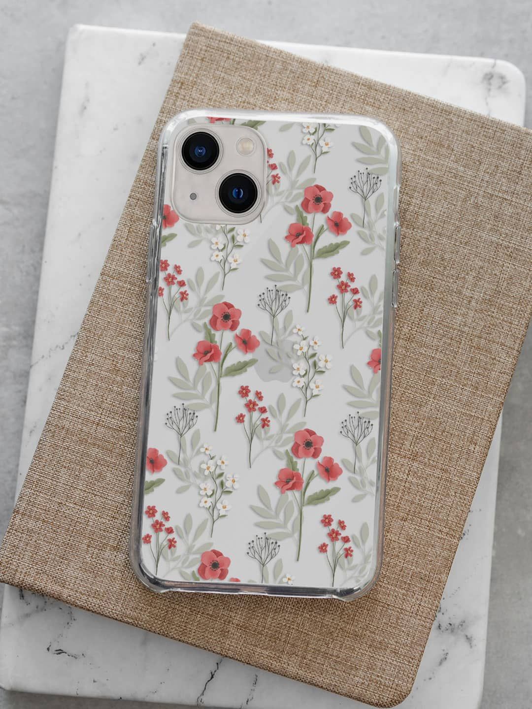 

macmerise Floral Printed iPhone 13 Mini Back Case Mobile Accessories, White
