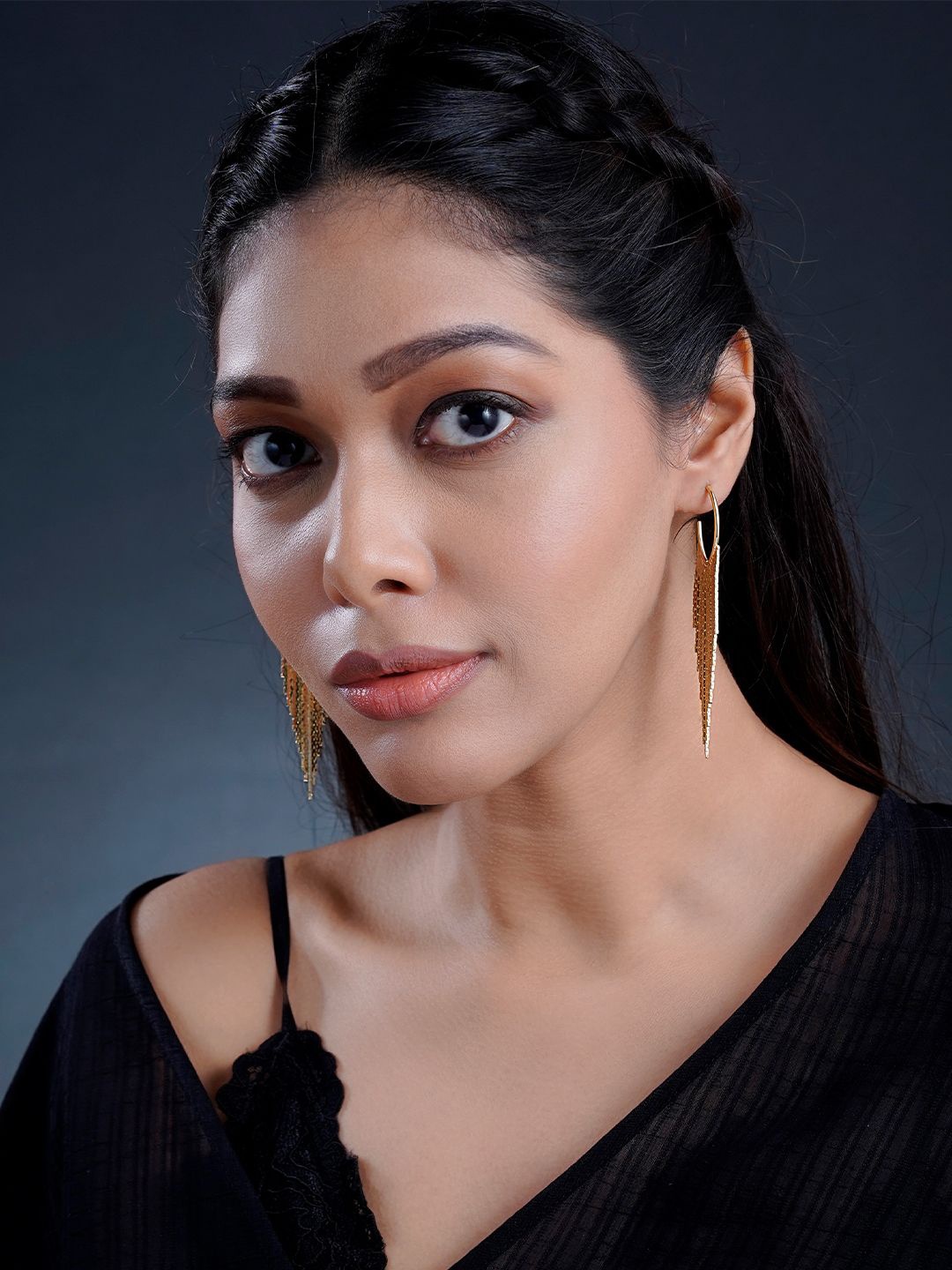 

SWASHAA Murphy 18K Gold Plated Stainless Steel Contemporary Hoop Earrings