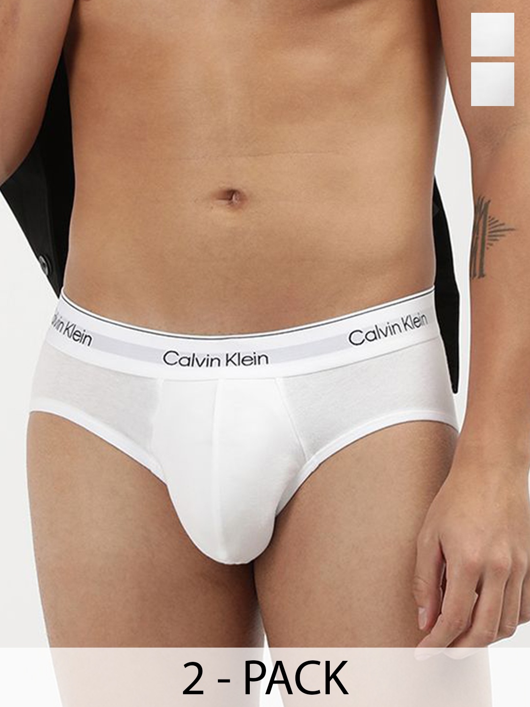 

Calvin Klein Pack Of 2 Mid Rise Basic Briefs NB3984100, White