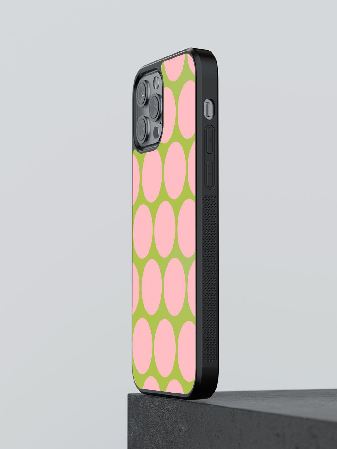 

macmerise Geometric Printed iPhone 13 Pro Back Case Mobile Accessories, Pink