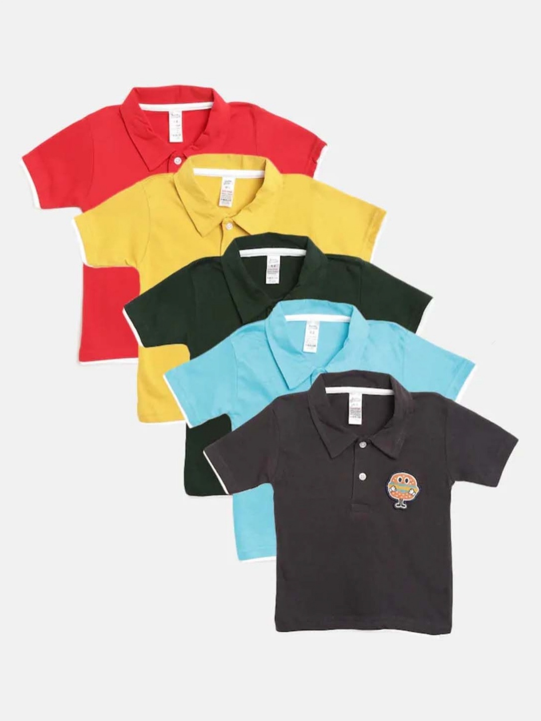 

BAESD Boys 5 Polo Collar Applique T-shirt, Multi