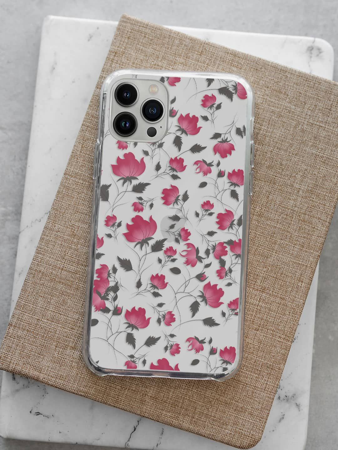 

macmerise Floral Printed iPhone 13 Pro Max Back Case Mobile Accessories, Transparent