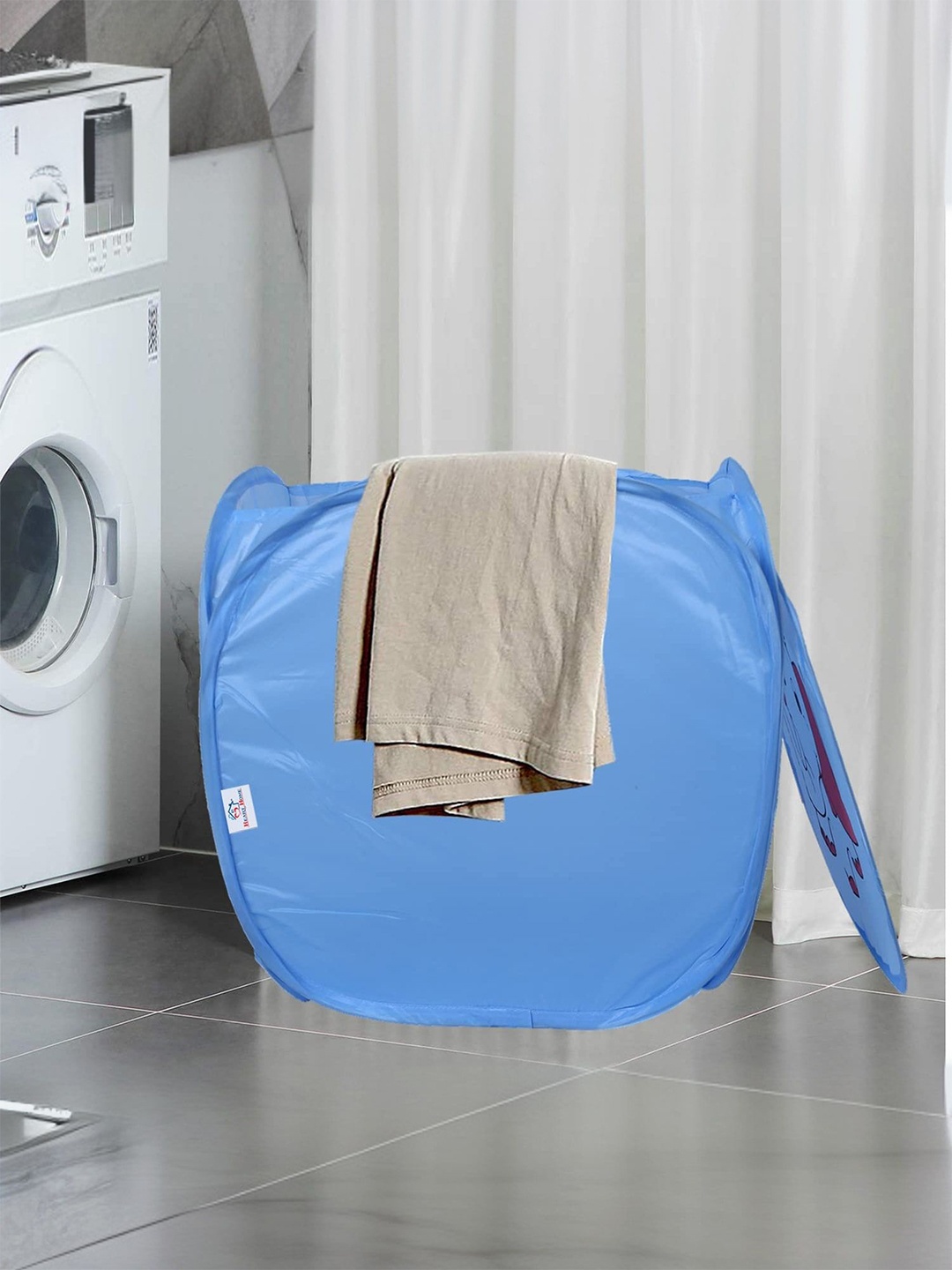 

Kuber Industries Blue Printed Square Laundry Bag