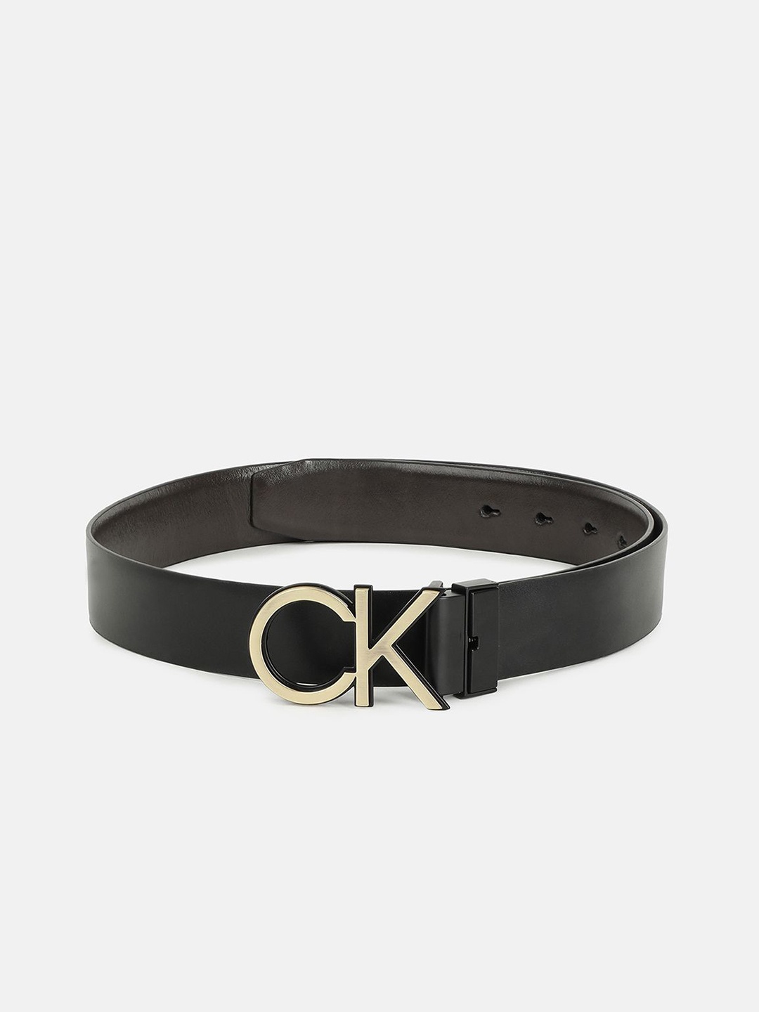 

Calvin Klein Men Solid Leather Push Pin Casual Belt, Black