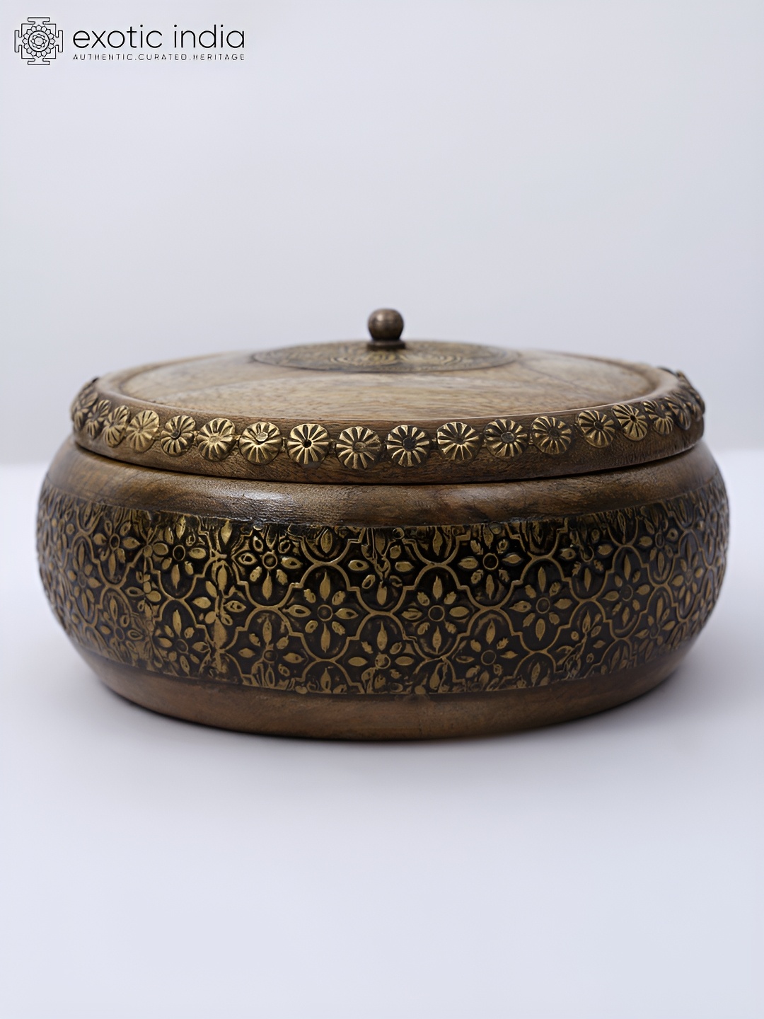 

Exotic India Brown Textured Wooden Showpiece